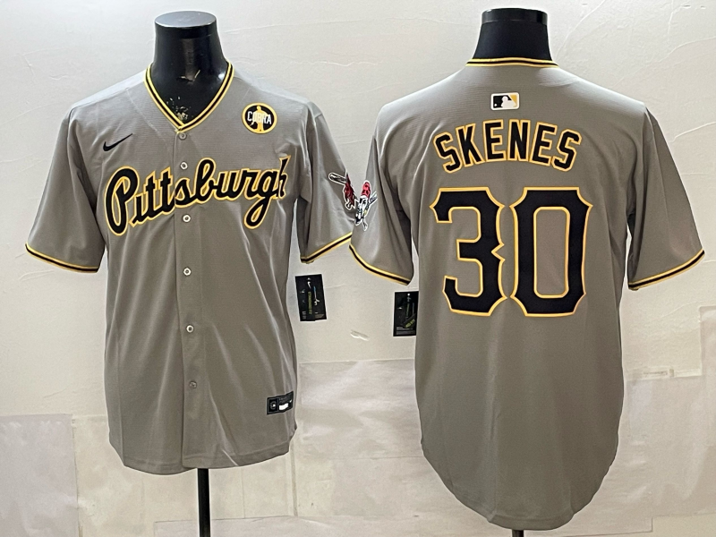 Men Pittsburgh Pirates #30 Skenes Grey Game 2026 Nike MLB Jersey 04
